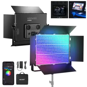10104918 Neewer 150w Rgb Led Panel Video Light Kit With Barn Doors 1800 App Control