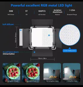 66600132 Neewer Rgb Led Video Light With App Control 50w 660 Pro Lighting Kit #2