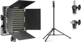Neewer 744110984262 Metal Bi-color Led Video Light 660 Beads 3200-5600k With 8.5ft Stand