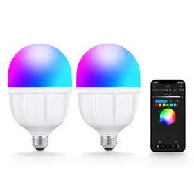 90101048 Neewer T100c 26w Fcc/ic/ul Certified E26 App Control Rgb Led Light Bulb 2 Packs