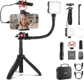 B0dl9krfmt Neewer Phone Vlogging Kit Content Creator Essentials For Youtube With Led Light