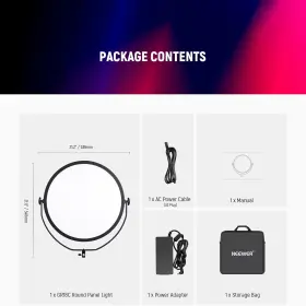 6000lux Neewer Gr18c 18 Inch Rgb Led Round Panel Video Light With App Control 65w 6000lux/0.5m #3