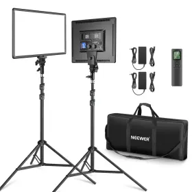 Nl-288arc-d Neewer 2-pack 45w Dimmable Bi Color With Tripod Stand For Game Live Streaming