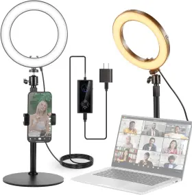 Rh8b Neewer High Power Desk Ring Light With Stand And Phone Holder Circle Selfie Ringlight