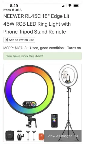 Rl45c Neewer 18 Inch Edge Lit 45w Rgb Led Ring Light Remote And App Control