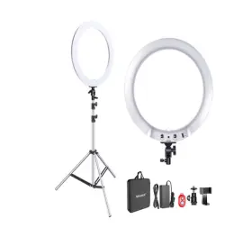 Rm-18 Neewer Rm18 Silver Metal Led Ring Light With Stand Kit Brand New