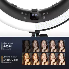 Rp19h Neewer Touch Control Ring Light 19 Inch With Stand And 3 Phone Holders #2