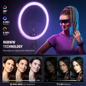 Srp18c Neewer Rgb Led Ring Light Kit Ultra Slim App Control With Reversible #3