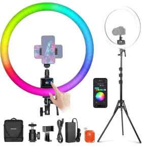 Srp18c Neewer Rgb Led Ring Light Kit Ultra Slim App Control With Reversible