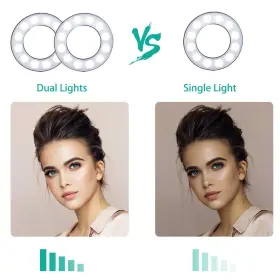 Nexigo 766214009665 3.5 Inch Dual Selfie Ring Light With Moible Phone And Webcam Holder 3-light Mo #2