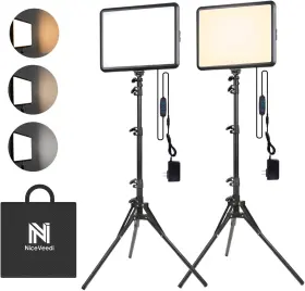 Niceveedi 313019740721 2-pack Photography Lighting Kit 22w Led Video Light 2900-7000k Studio Ligh