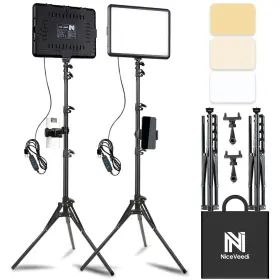 Niceveedi 620467481459 2-pack Led Video Light Kit Studio 2800-6500k Dimmable