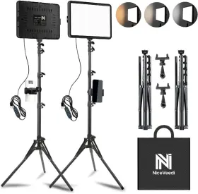 Niceveedi 629722479262 2-pack Led Video Light Kit Studio 2800-6500k Dimmable