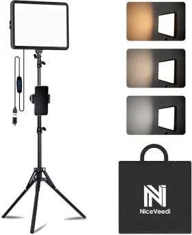 Niceveedi 726084023031 1-pack Photography Lighting Kit 2800-6500k Bi-color Led Video Light K