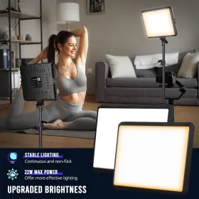 Nv-12ltkt Niceveedi 2-pack Photography Lighting Kit 22w Led Video Light 2900-7000 #3