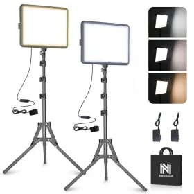 Nv-22wp Niceveedi 2-pack 25w Photography Lighting 2900-7000k Dimmable Ring Light With Tripod S