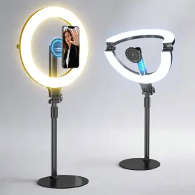 Nv-36c Niceveedi 10.2 Inch Magnetic Desk Ring Light With Stand 5000mah Rechargeable Desktop