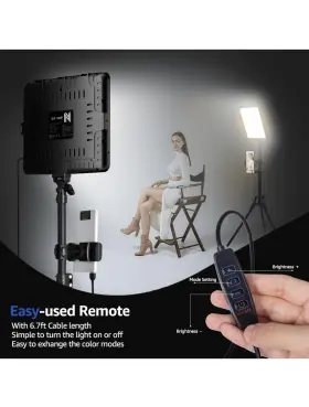 Nv-l12 Niceveedi Black Adjustable Brightness Photography Video Light Set Up Kit #2