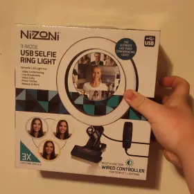Inv00727 Nizoni Usb-powered Led Ring Light 3 Modes Wired Controller Model White