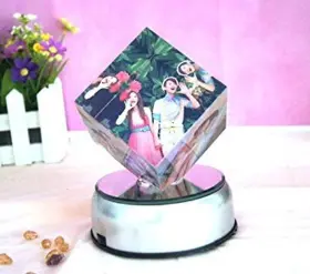 Cp0133 No.2 Warehouse 7 Led Light Colorful Laser Crystals Rotating Display Base Stand With Adapter #3