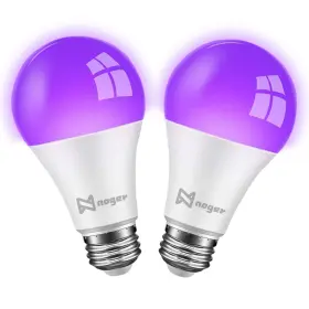 Noger 791590843350 Black Lights Bulbs 9w 75watt Equivalent A19 E26 Led Bulb Uva Level 380-40
