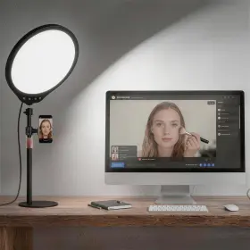Noveralux Sc-2103-5v 10w 12 Inch Ring Light With Desk Stand And Phone Holder Dimmable 360 Rotatable