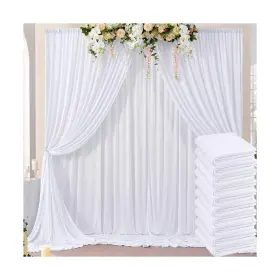 Cp040110 Nssonben 50ft 10ft Wrinkle Free White Backdrop Curtain For Parties 10 Panels 5×