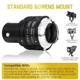 Flz-007 Nulbofu Bowens Mount Spotlight Conical Optical Snoot Kit Photography Studio Lighting #3