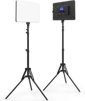 Obeamiu 313044093076 2 Pack Photography Lighting Kit With 73ftft Tripod Stand 20w Led Video Light Pane