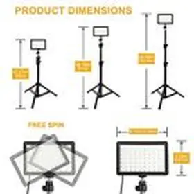 Obeamiu 313052882853 3 Packs 70 Led Video With Adjustable Tripod Stand/color Filters Light #3