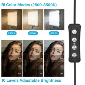 Obeamiu 762704323068 2 Pack Led Video Light With 63ftft Tripod Stand 2500-8500k Dimmable Ph #3