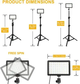 Sfns1201 Obeamiu 2 Pack 70 Led Video Light With Tripod Stand/color Filters/remote Control/usb #2