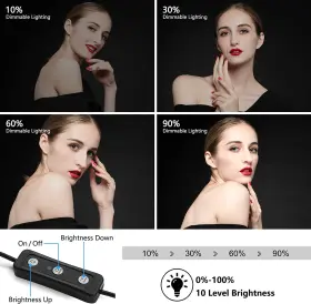 Sfns1201 Obeamiu 2 Pack 70 Led Video Light With Tripod Stand/color Filters/remote Control/usb #3