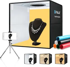 Pu5044 Obest 16 Inch Light Box Photo Studio With 6 Backdrops And 112 Led Lights 6500k