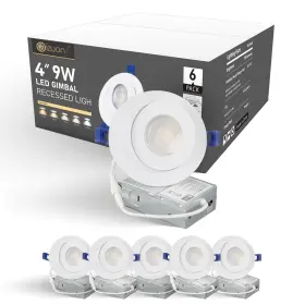 Epcl-9x-etl-lr-5cct Oizuon Gimbal Recessed Lighting 4 Inch 5cct 2700k/3000k/3500k/4000k/5000k Wit
