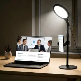 147738-ole Olenyer Desk Lamp For Home Office Height-adjustable Video Conferencing Light Eye-ca