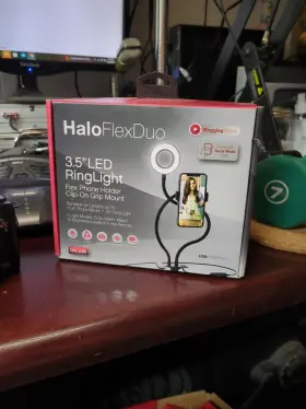 Tzumi-8070 On Air Halo Flex Duo 3.5 Inch Led Ring Light Vlogging Series Haloflexduo New Box Nib