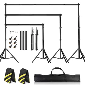 Dolly-bs-10x7.5-black Opking Backdrop Stand 10 X 7.5 Ft For Photography Studio Adjustable Photo