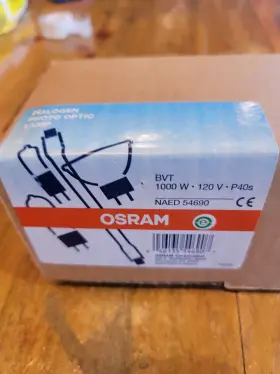 1000w Osram 54690 Naed Bvt / 120v P40s Halogen Photo Optic Lamp #2