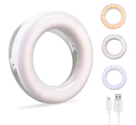 Oternal 715668740440 Selfie Ring Light Rechargeable Portable Clip-on F