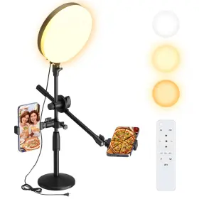 Oukmic 810151832739 10.5 Inch Ring Light With Stand Full Screen Selfie Kit For Desk Laptop Phone