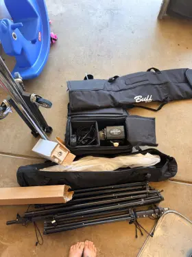 E640 Paul C. Buff Cst3 Einstein Flash Kit With Transmitter Light Stands Softboxe