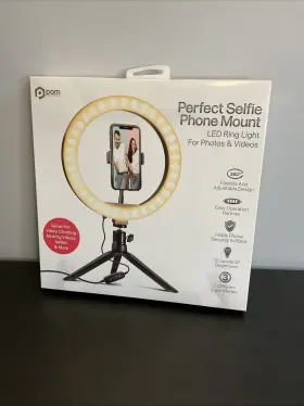 P2g-cm5-bk Peace Of Mind Pom Led Ring Light Phone Mount For Photos And Videos 360 Adjustable