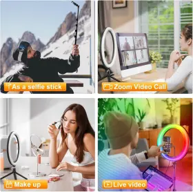 118-0102-01 Peyou 12 Inch Selfie Ring Light With 73 Extendable Tripod Stand Desk #2