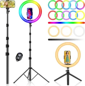 118-0102-01 Peyou 12 Inch Selfie Ring Light With 73 Extendable Tripod Stand Desk