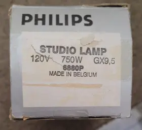 Gx9.5 Philips 6880p 750w 120v Studio Lamp Belgium Nos