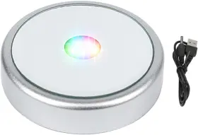 Phosok 445021768783 Led Multimodal Multicolor Light Base Silver Lighted Stand For Crystal Art Displa