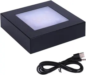Phosok 705353598753 Led Multimodal Multicolor Light Stand Base Black - Square Display For 3d Cr