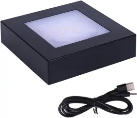 Phosok 705353608179 Multimodal Multicolor Led Light Stand Base - Square Display For 3d Crystal