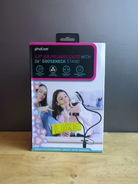 Photive 810047222019 New 3.5 Inch Selfie Ring Light With 26 Gooseneck Stand Universal Fit